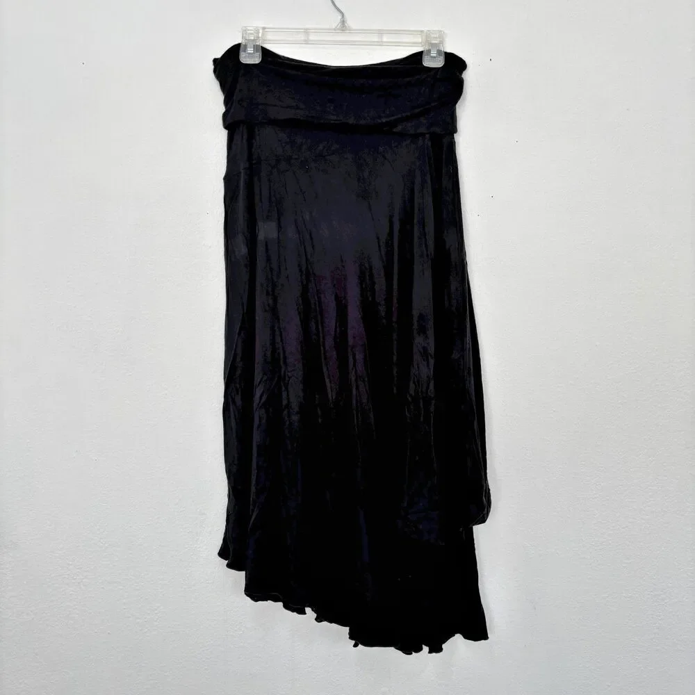 Women Y2K Asymmetric Fairy Grunge Midi Skirt Medium Fold Over Whimsigoth Vintage